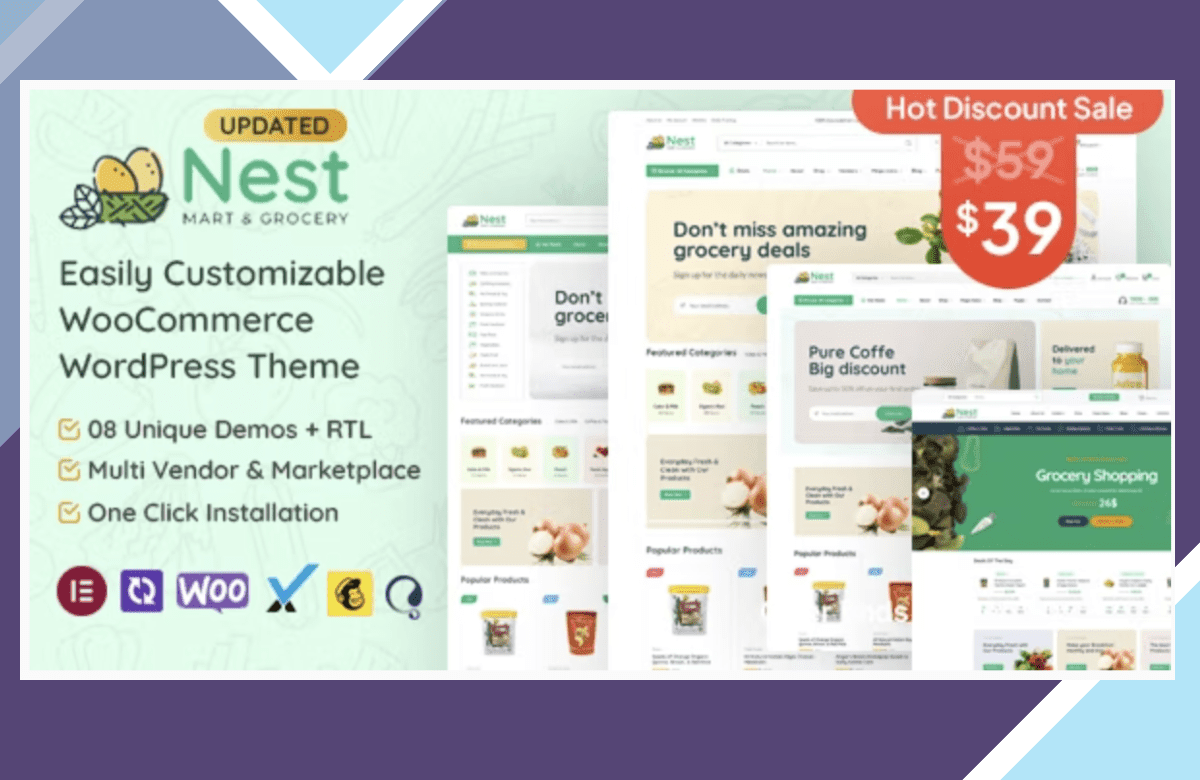 Nest – Grocery Store WooCommerce WordPress Theme screenshot