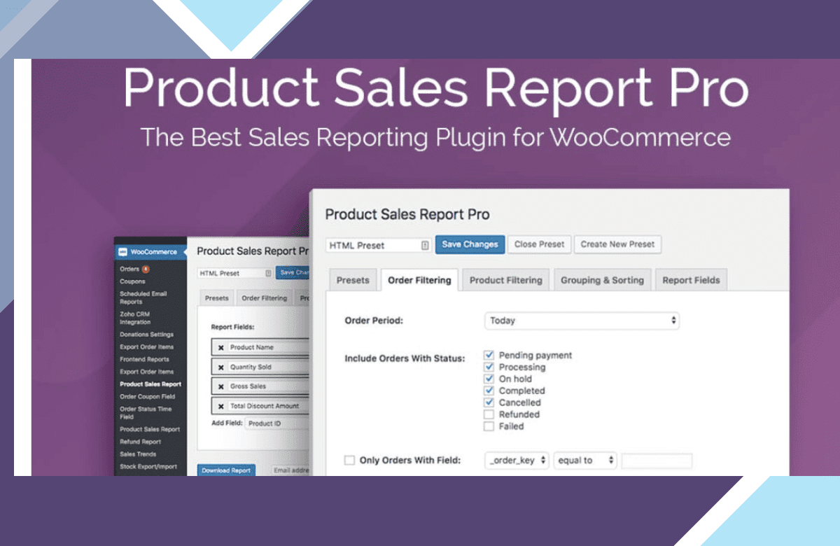 Product Sales Report Pro for WooCommerce by Aspen Grove Studios screenshot