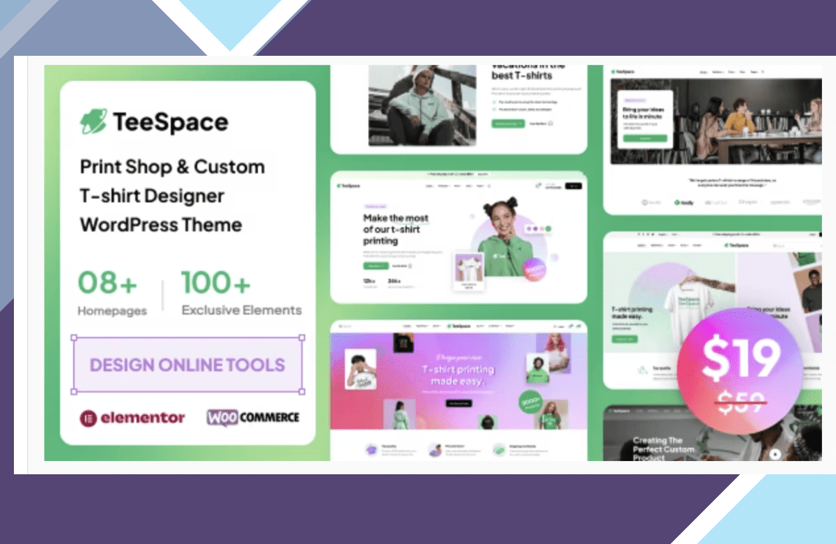 TeeSpace – Print Custom T-shirt Designer WordPress theme screenshot
