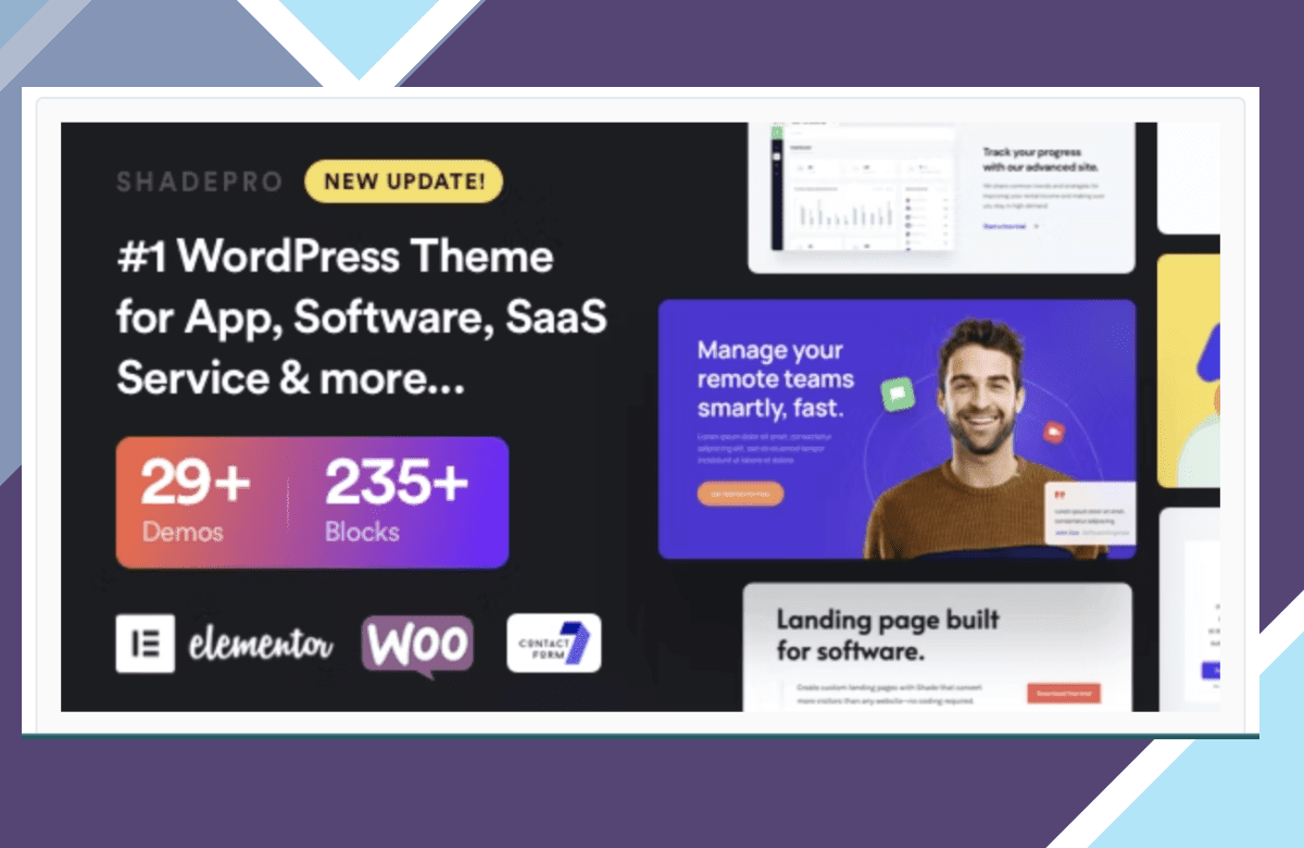 ShadePro – Startup and SaaS WordPress Theme screenshot
