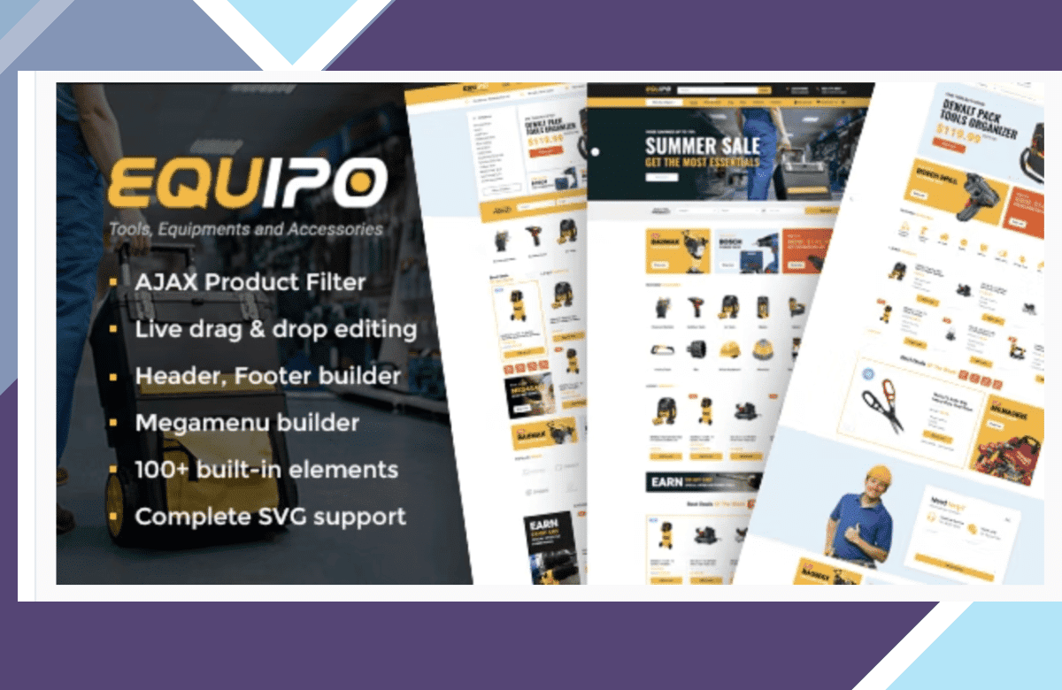 Equipo – Parts And Tools WordPress WooCommerce Theme screenshot