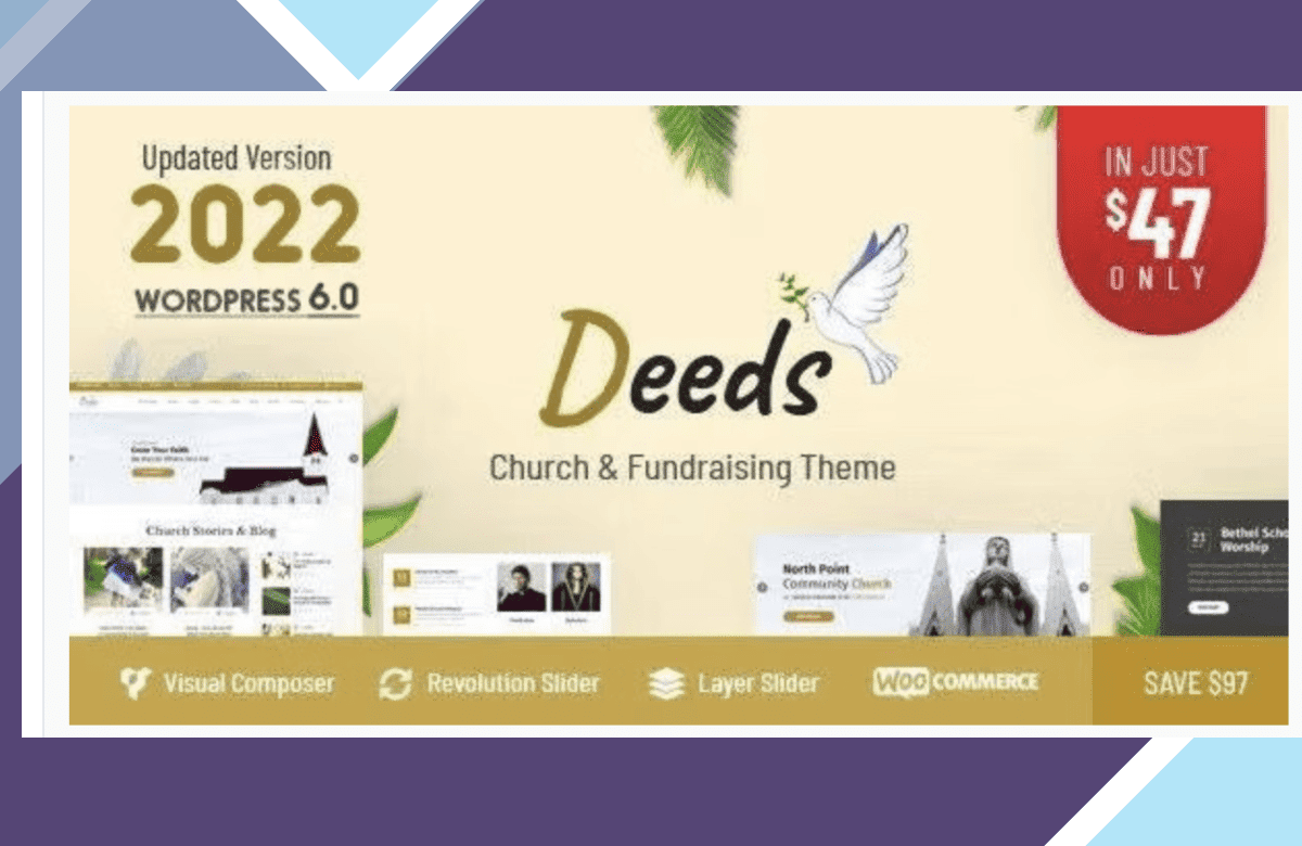 Deeds – Best Responsive Nonprofit Church WordPress Theme screenshot