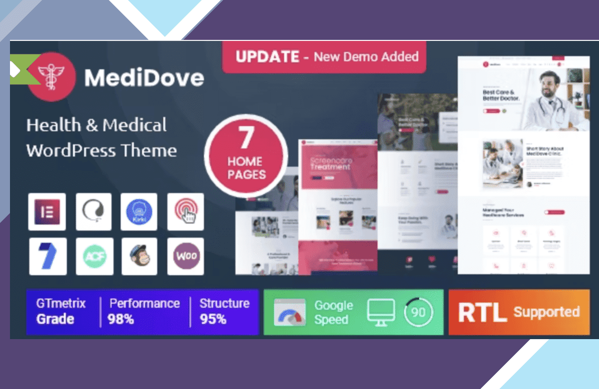MediDove – Health and Medical WordPress Theme + RTL screenshot