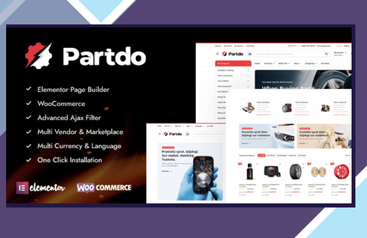 Partdo – Auto Parts and Tools Shop WooCommerce Theme screenshot