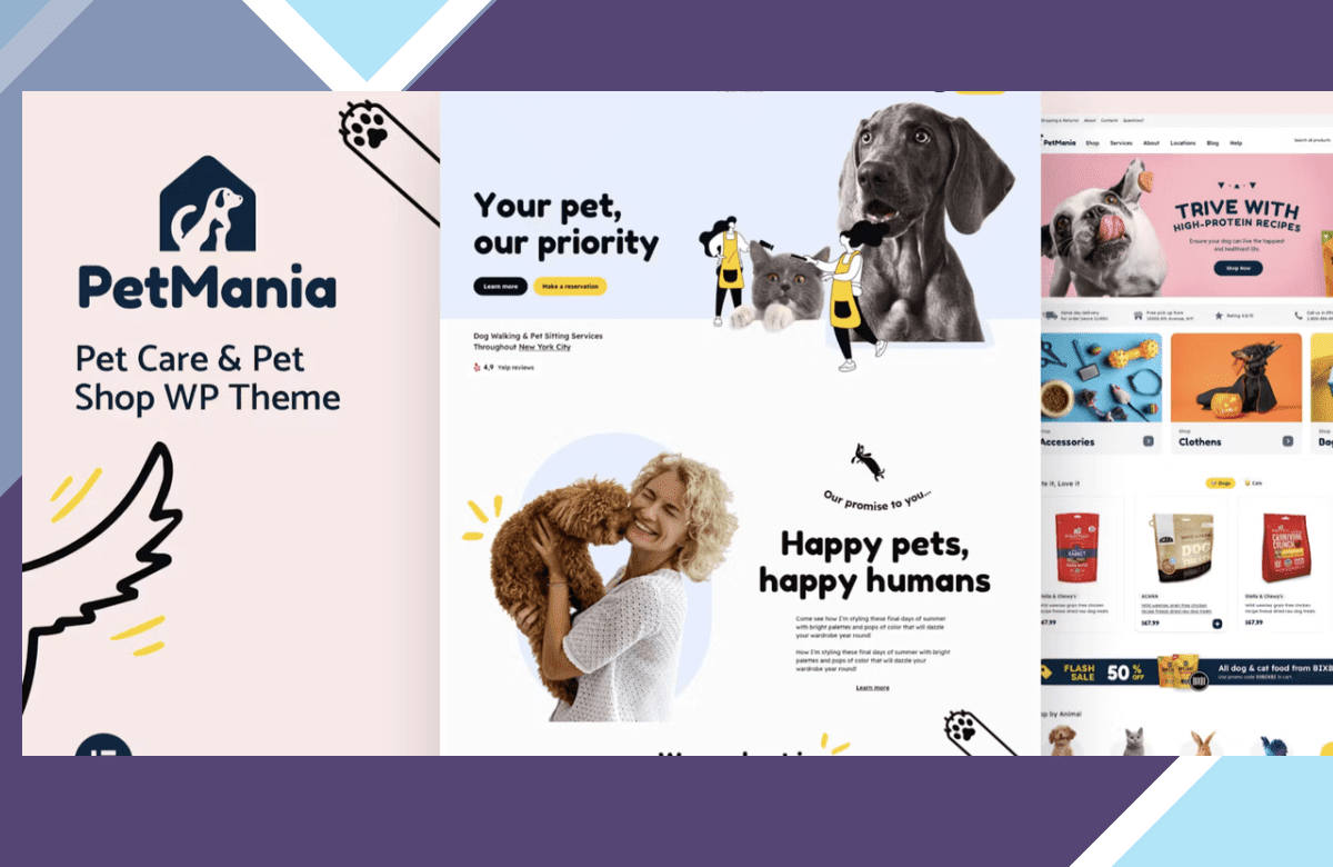 PetMania – Pet Care and Shop – Elementor Pro Theme screenshot