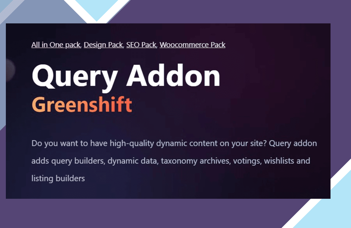 Greenshift Query and Meta screenshot