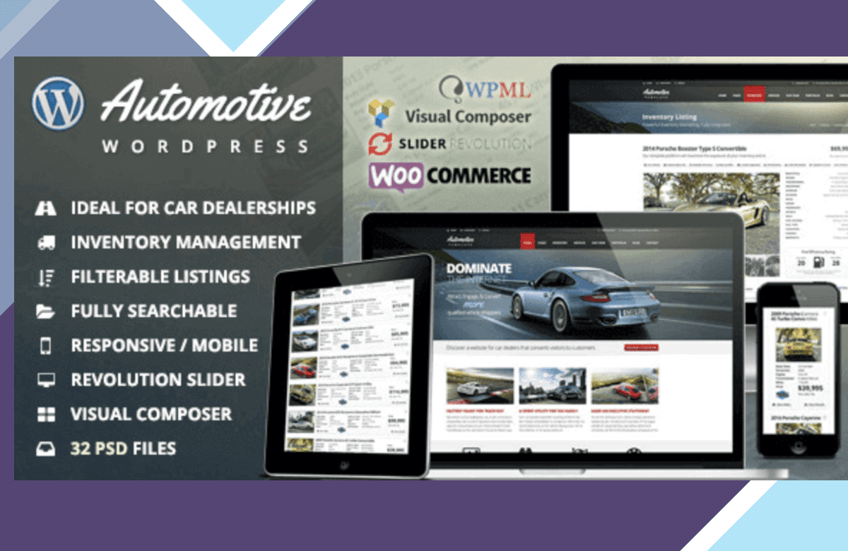 Automotive Car Dealership Business WordPress Theme screenshot