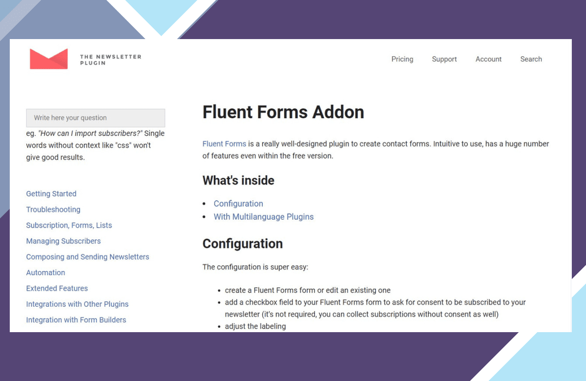 Newsletter – Fluent Forms screenshot