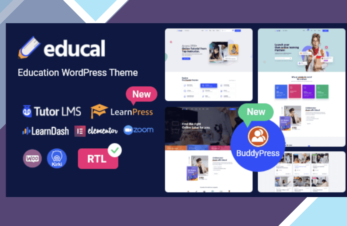 Educal – Online Courses and Education WordPress Theme screenshot