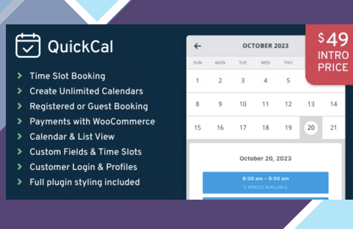 QuickCal – Appointment Booking Calendar for WordPress screenshot