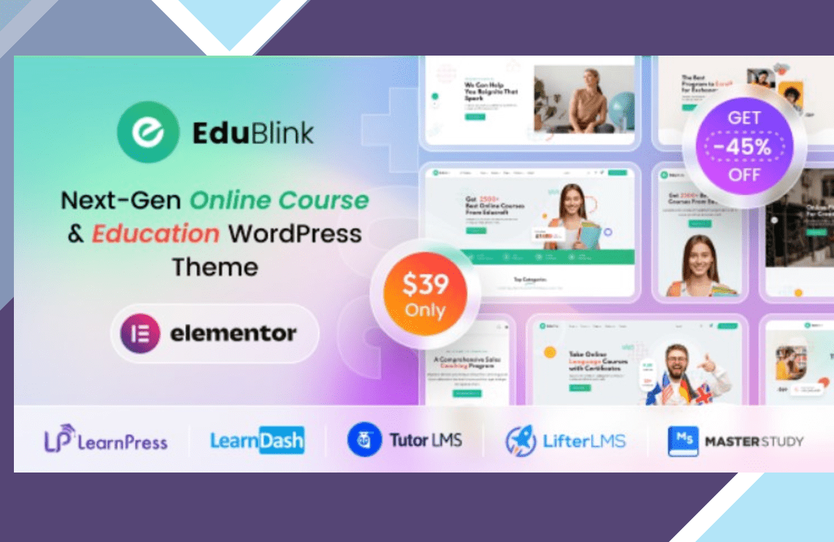 EduBlink – Education and Online Course WordPress Theme screenshot