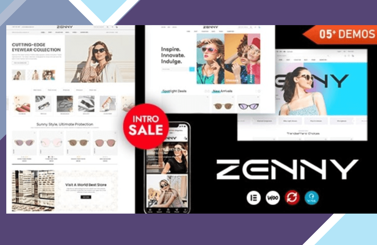 Zenny – Eyewear and Glasses Elementor WooCommerce WordPress Theme screenshot