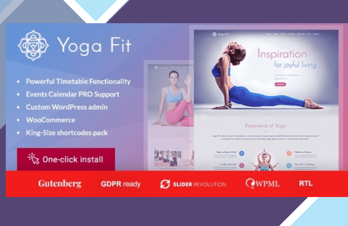 Yoga Fit – Sports, Fitness and Gym WordPress Theme screenshot