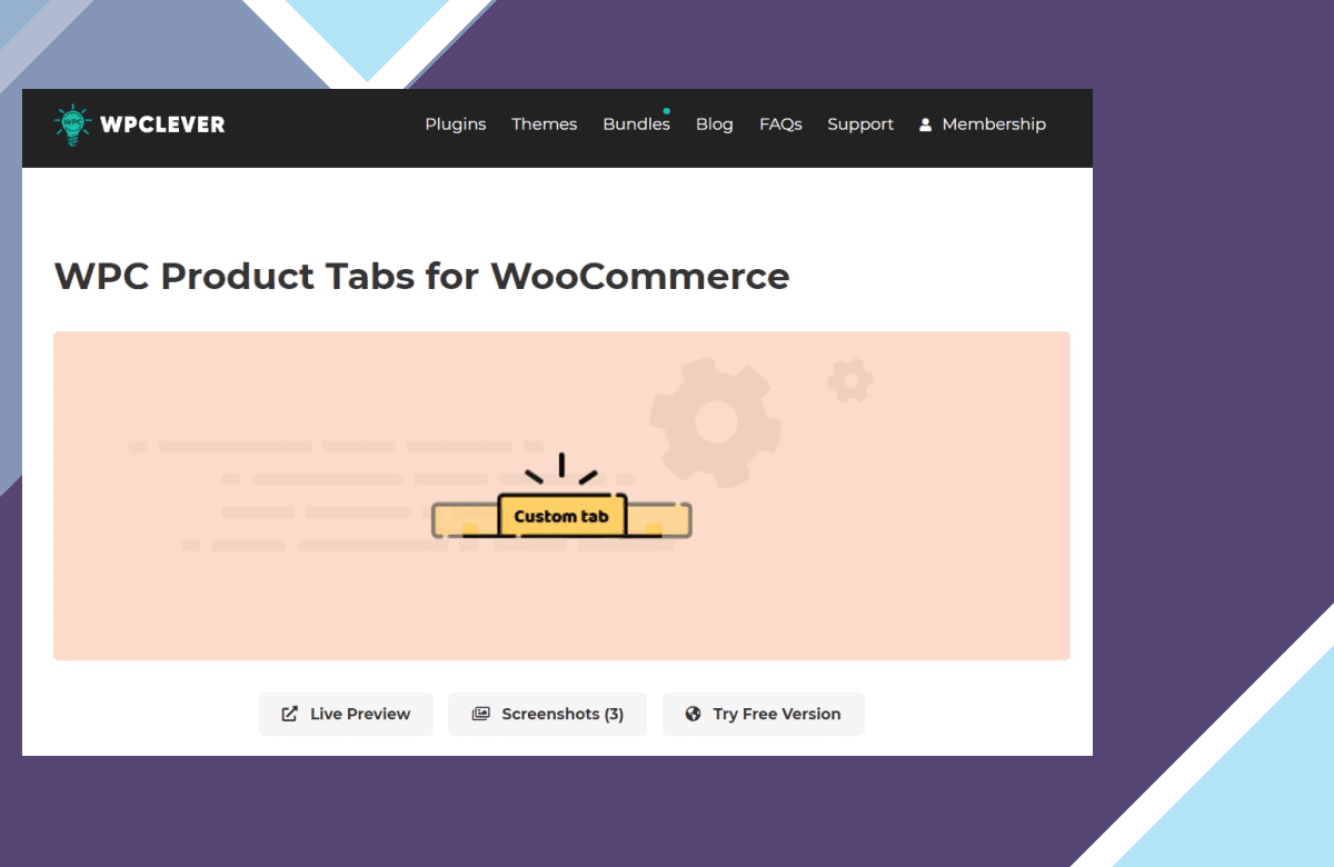 WPC Product Tabs for WooCommerce screenshot