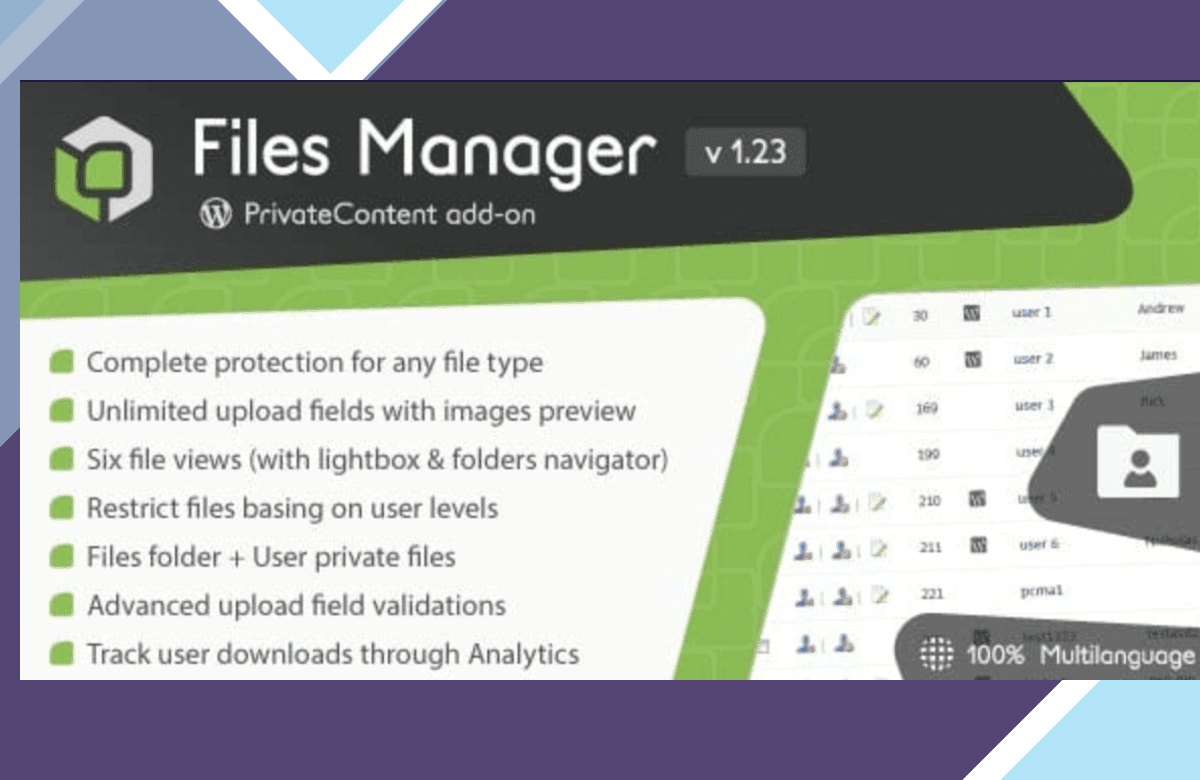 PrivateContent – Files Manager screenshot