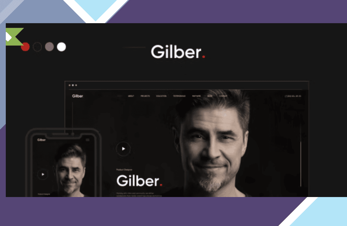 Gilber – Personal CV/Resume WordPress Theme screenshot