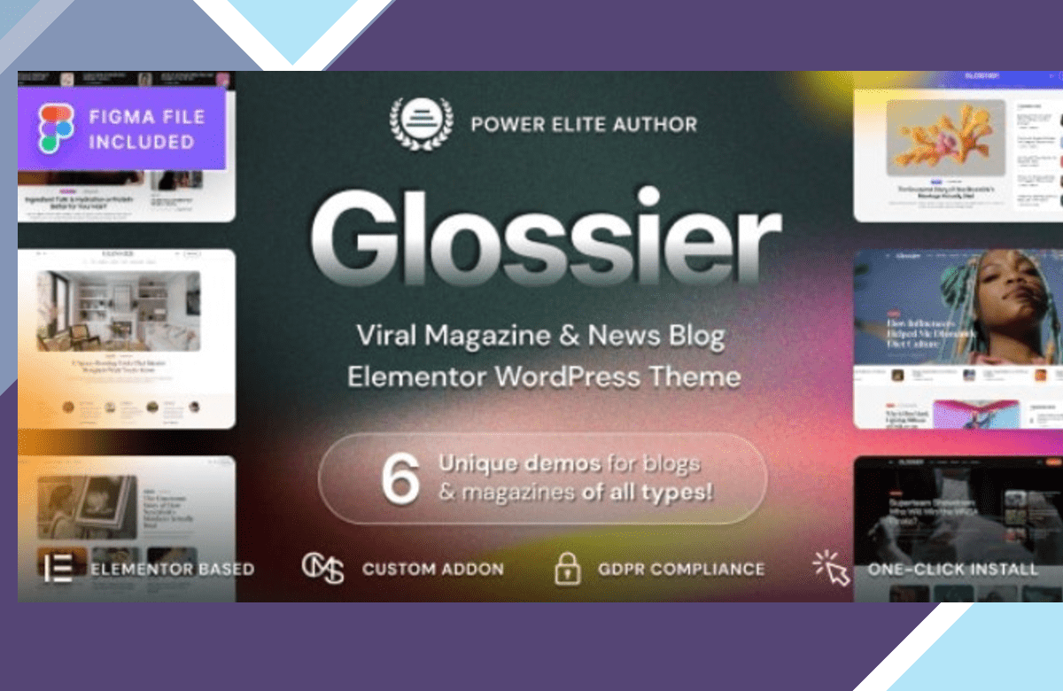 Glossier – Newspaper and Viral Magazine WordPress Theme screenshot