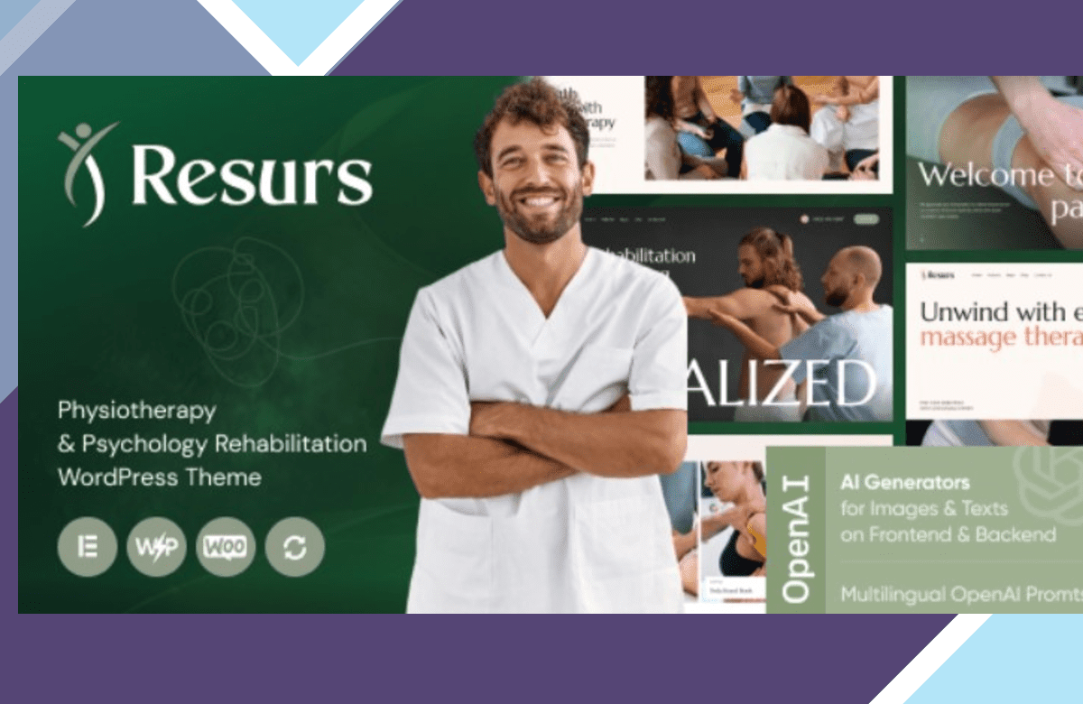 Resurs – Physiotherapy and Psychology Rehabilitation WordPress Theme screenshot