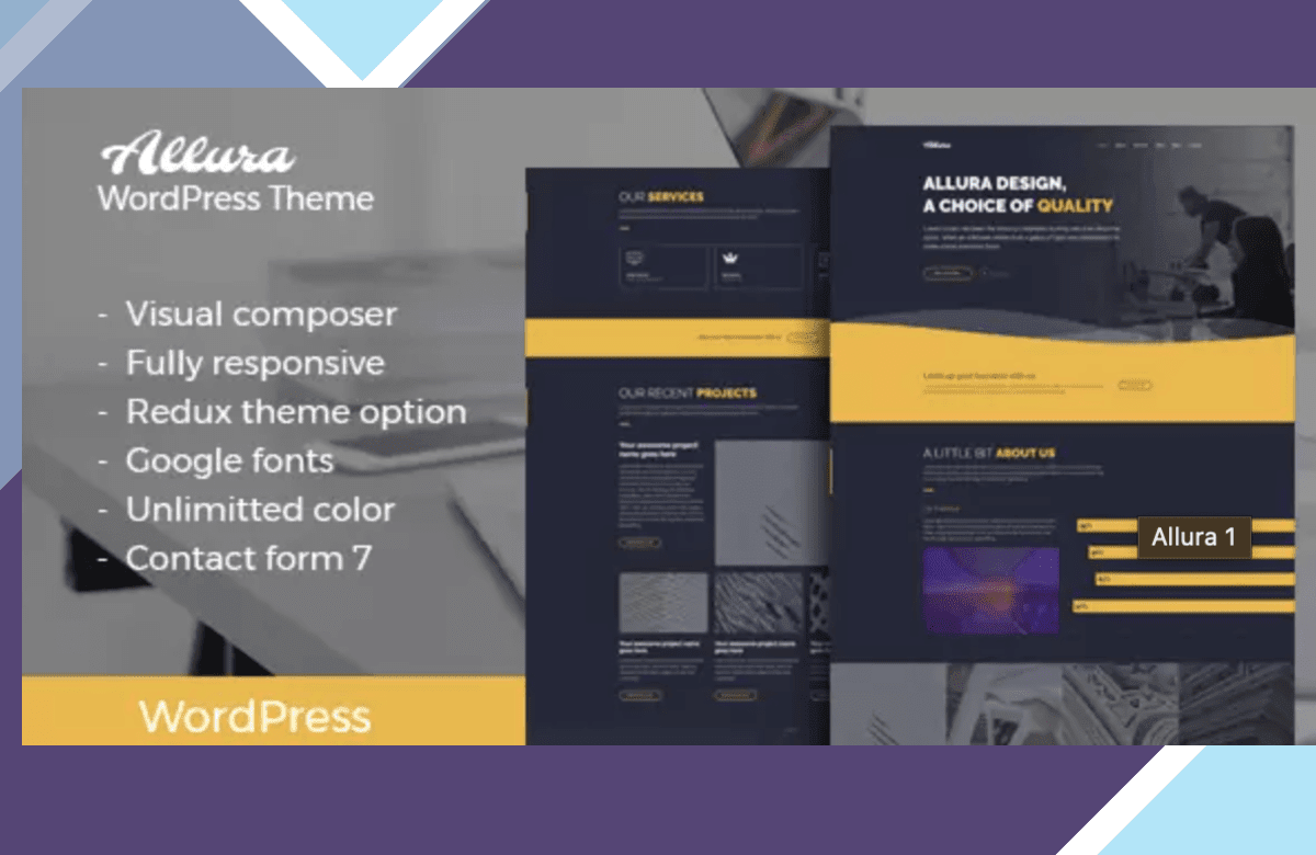 Allura – Portfolio WordPress Theme screenshot