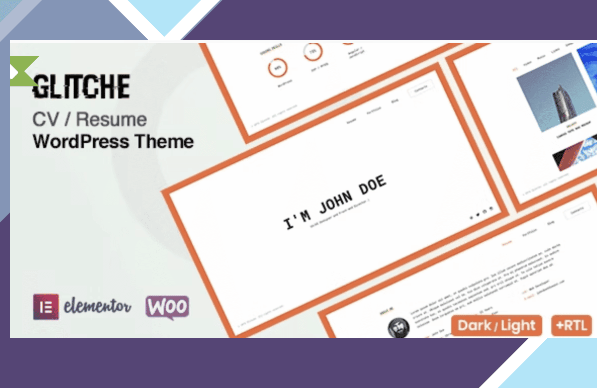 Glitche – CV WordPress Theme screenshot