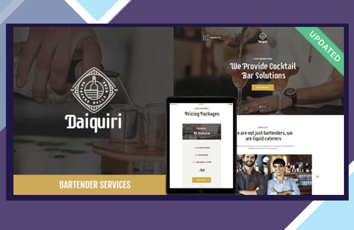 Daiquiri – Bartender Services and Catering Cocktail WordPress Theme screenshot