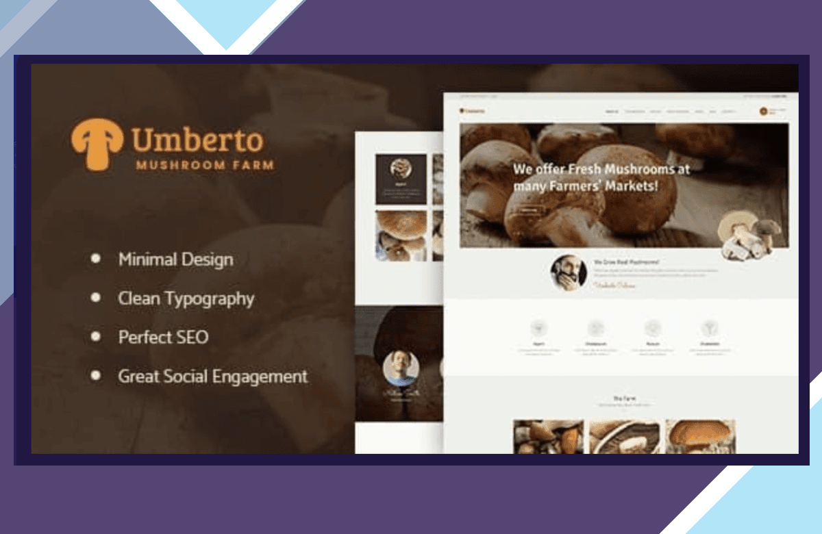 Umberto – Mushroom Farm and Organic Products Store WordPress Theme screenshot