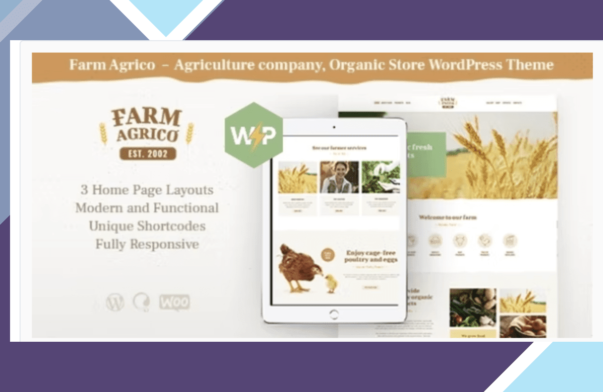 Farm Agrico – Agricultural Business WP Theme screenshot