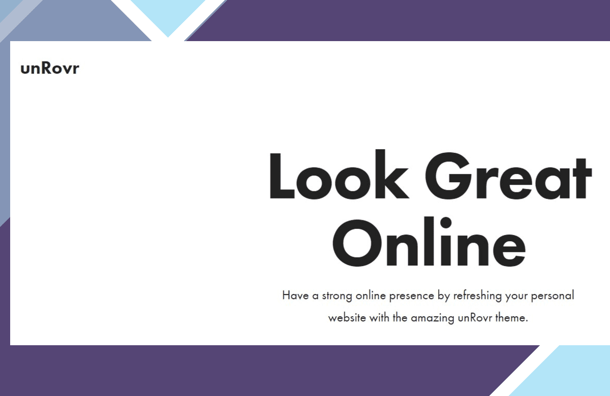 unRovr – Animated vCard and Resume WordPress Theme screenshot