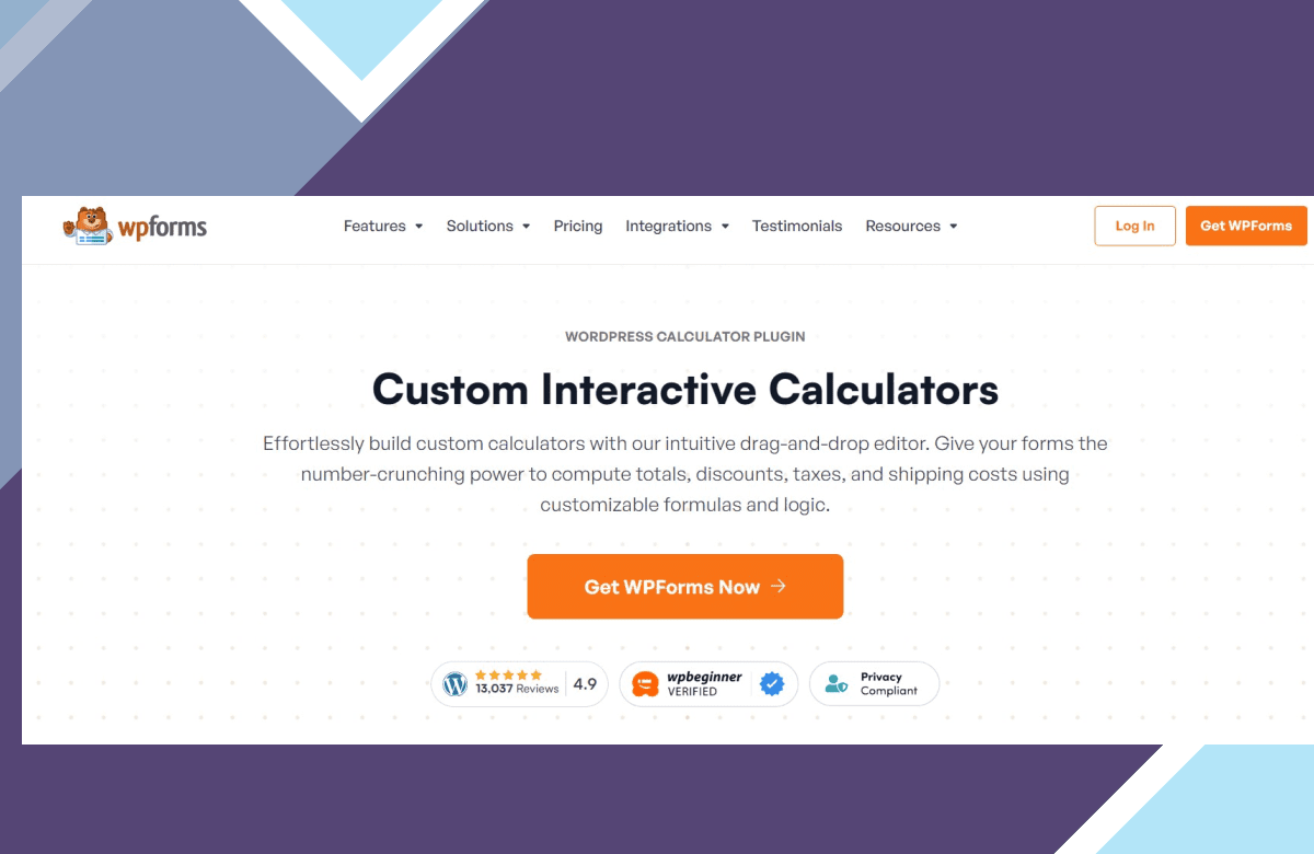 WPForms Calculations screenshot