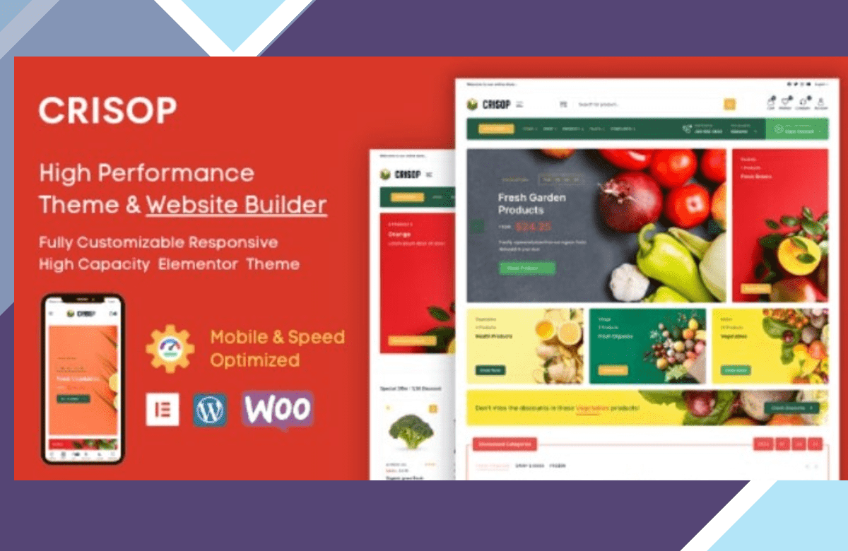 Crisop – Elementor Grocery Store and Food WooCommerce Theme screenshot