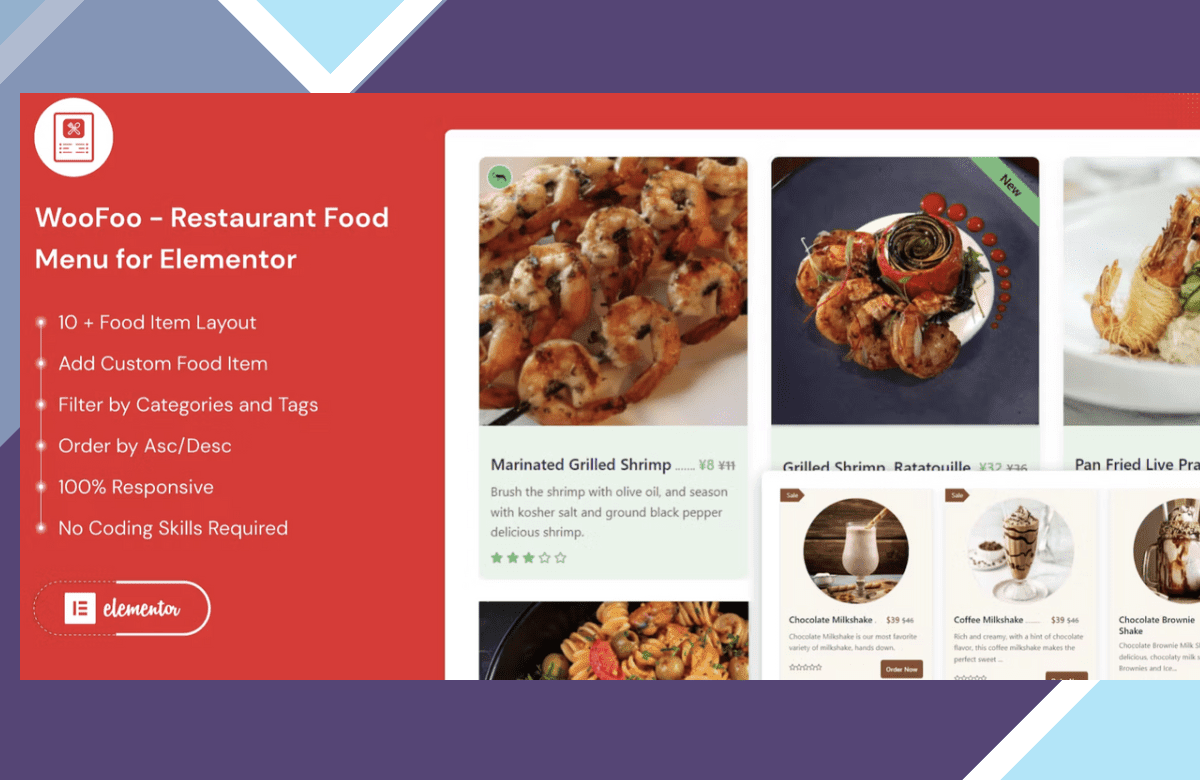 WooFoo – Restaurant Food Menu for Elementor screenshot