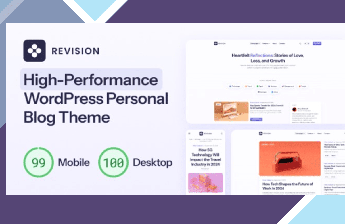 Revision – Optimized Personal Blog WordPress Theme screenshot