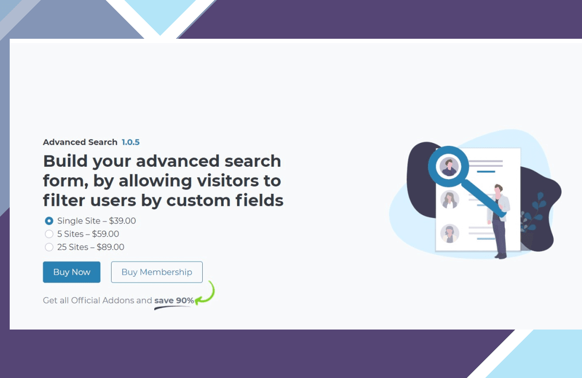 UsersWP Advanced Search screenshot