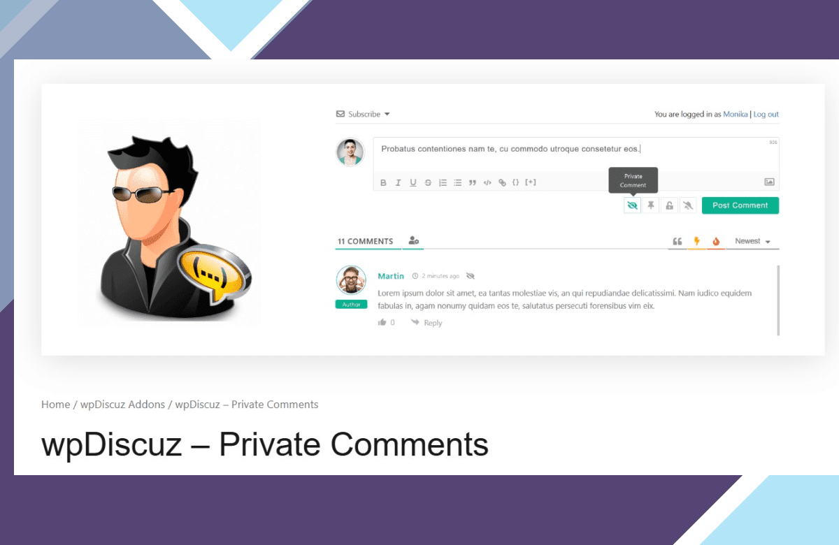 wpDiscuz – Private Comments screenshot