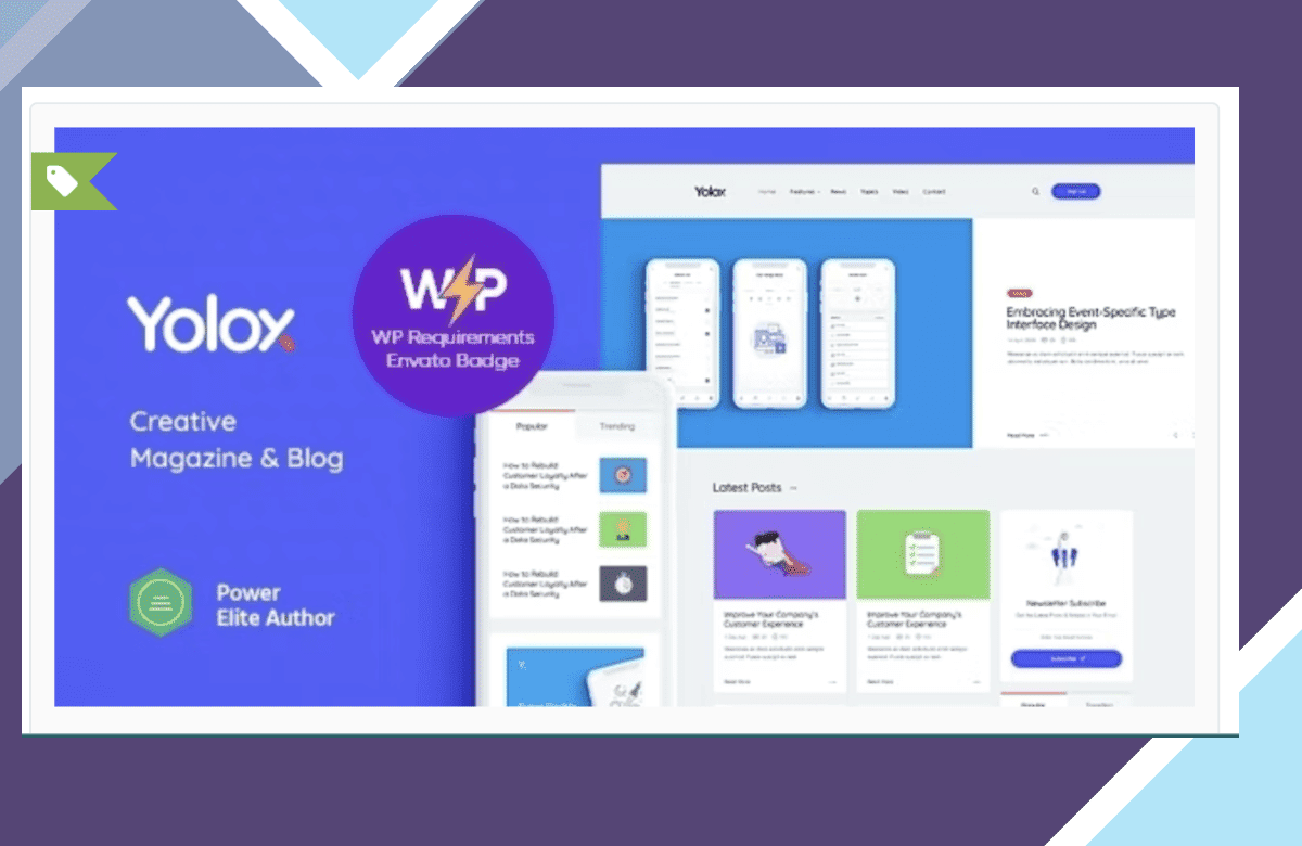 Yolox | Modern WordPress Blog Theme for Business and Startup screenshot