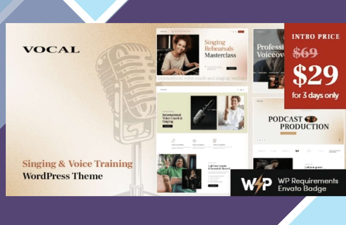 Vocal – Singing and Voice Artist WordPress Theme screenshot