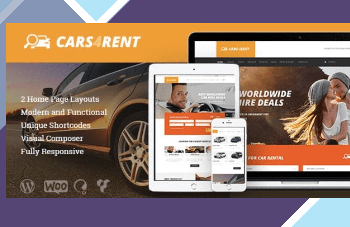 Cars4Rent | Car Rental and Taxi Service WordPress Theme screenshot