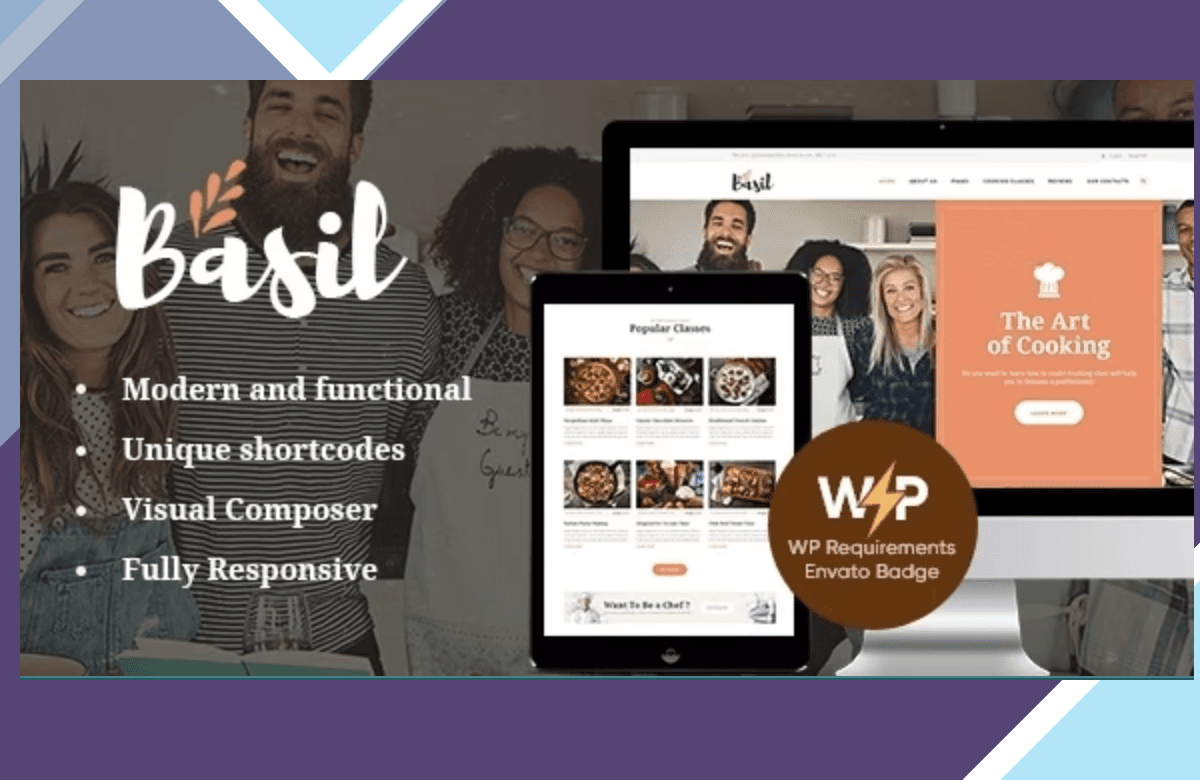 Basil – Cooking Classes and Workshops WordPress Theme screenshot