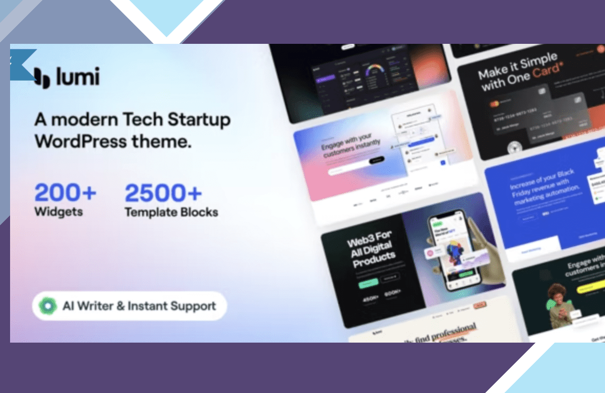 Lumi – Tech Startup WordPress Theme screenshot