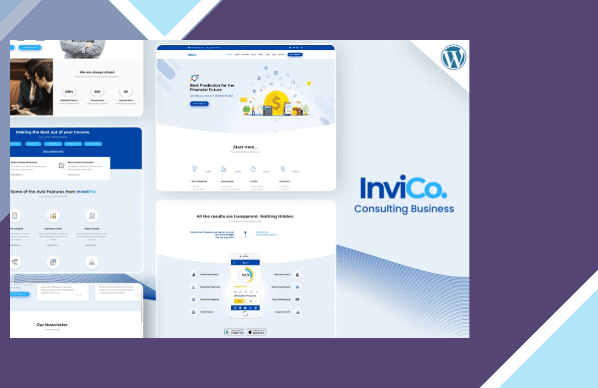 Invico – WordPress Consulting Business Theme screenshot
