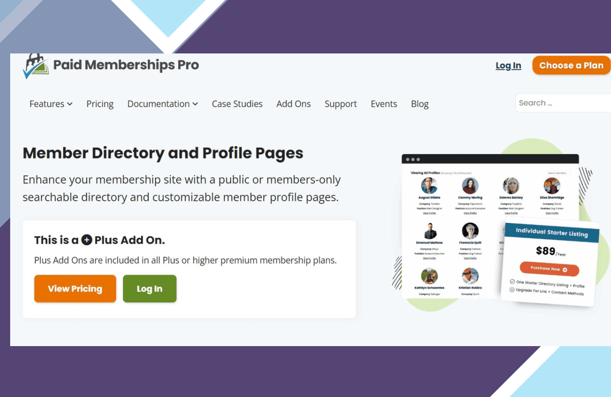 Paid Memberships Pro – Member Directory screenshot