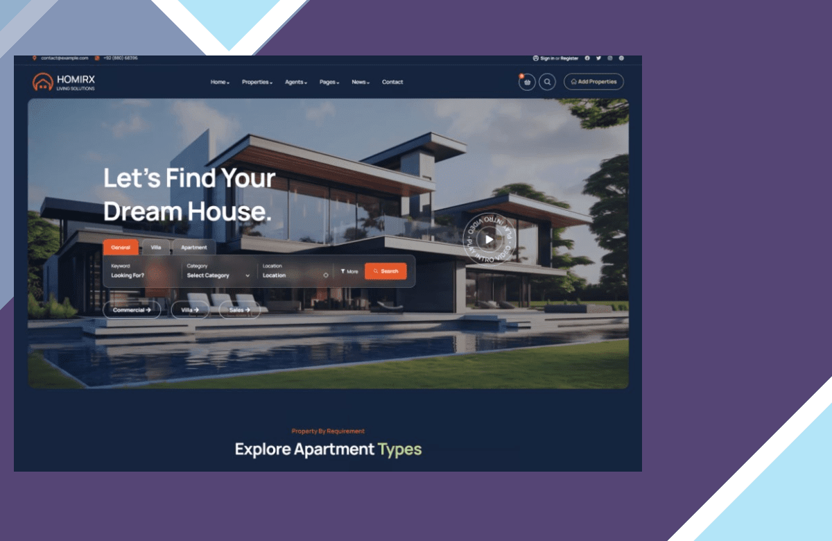 Homirx – Real Estate WordPress Theme screenshot