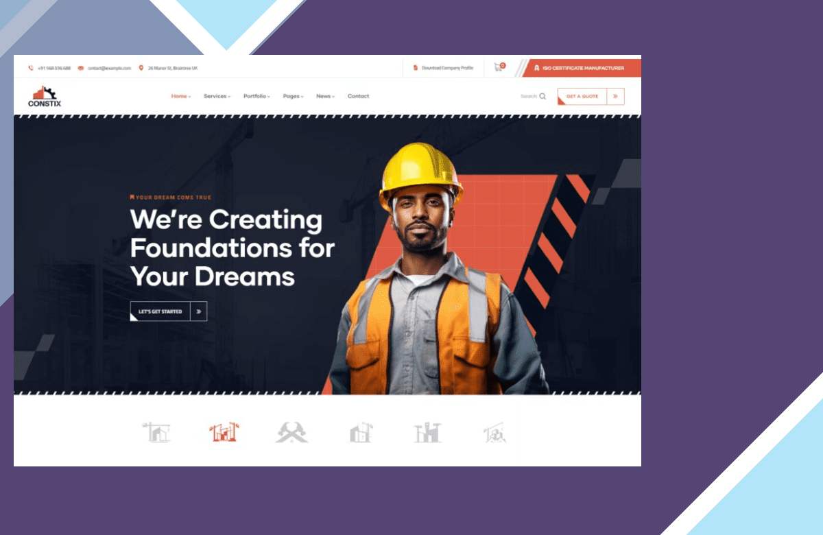 Constix – Construction Industrial WordPress Theme screenshot