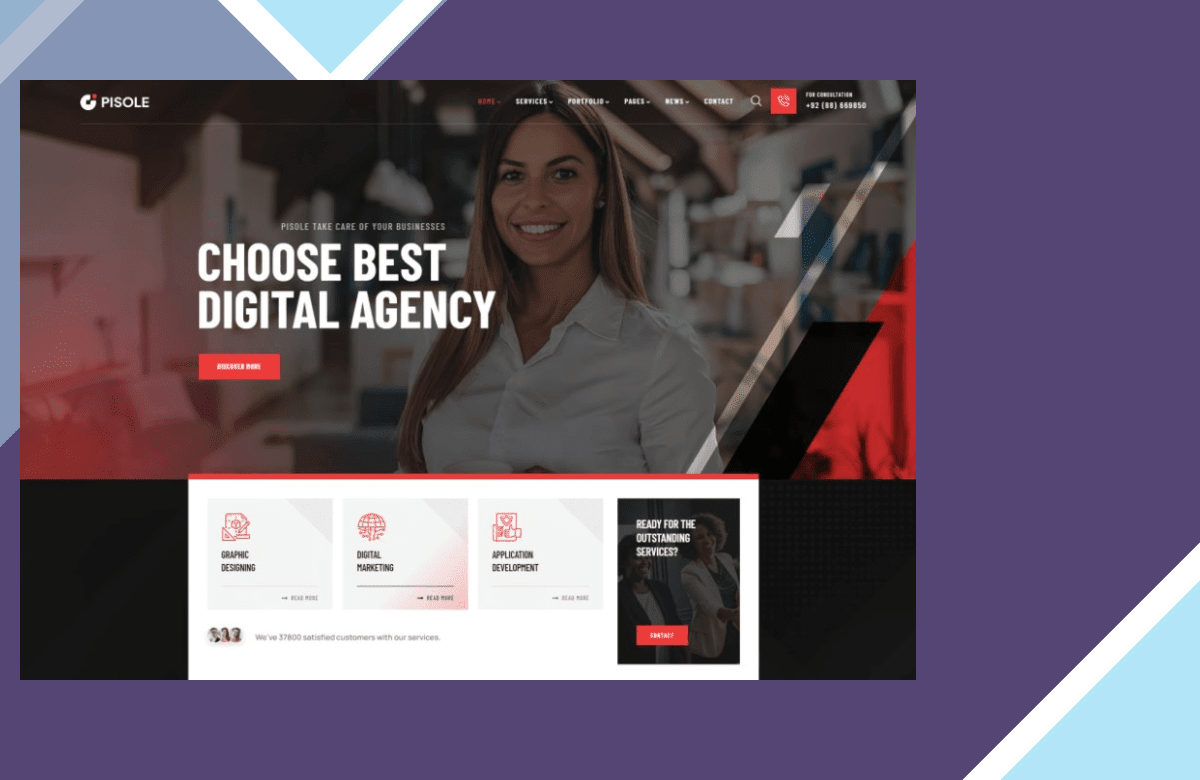 Pisole – Digital Creative Agency WordPress Theme screenshot