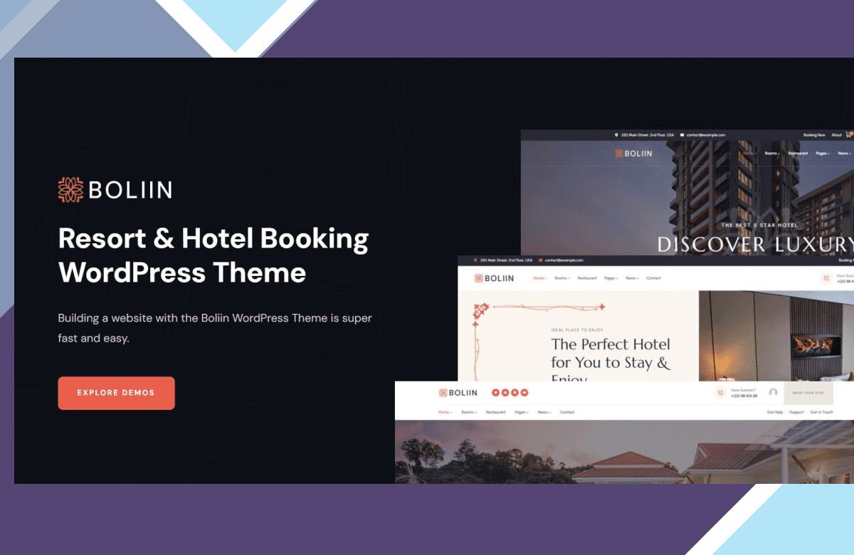 Boliin – Resort and Hotel Booking WordPress Theme screenshot