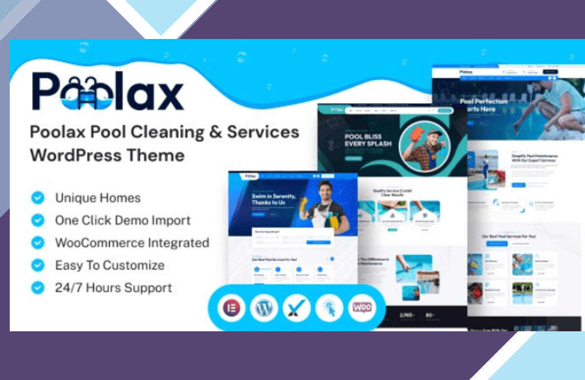 Poolax – Pool Cleaning and Services WordPress Theme screenshot