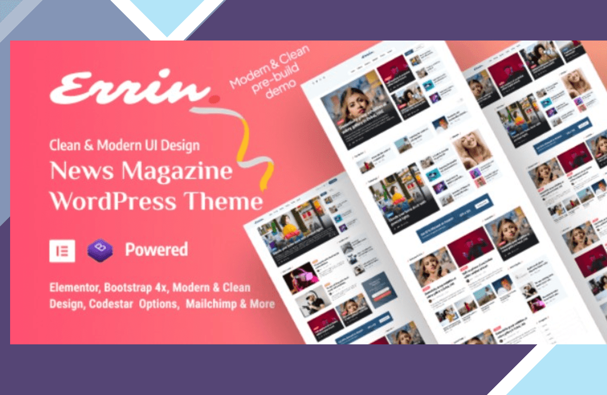 Errin – Personal Blog and Revolutionary WordPress Theme screenshot