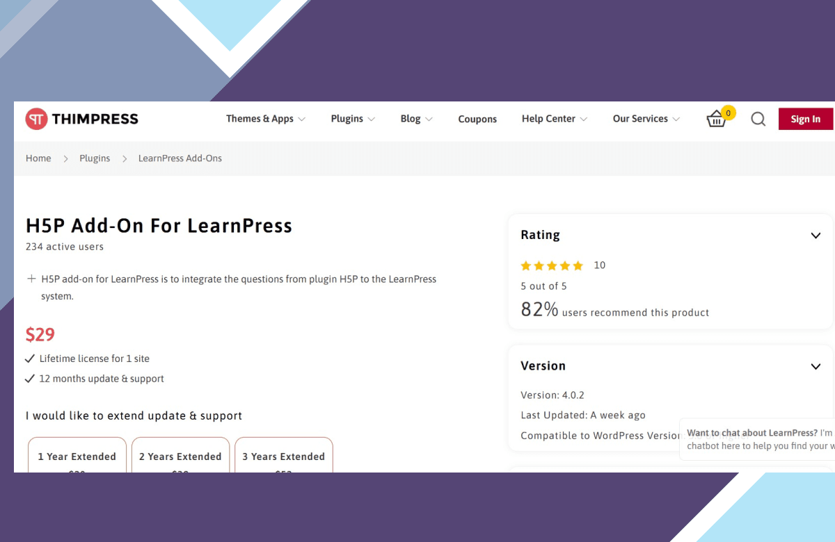 LearnPress H5P Content screenshot
