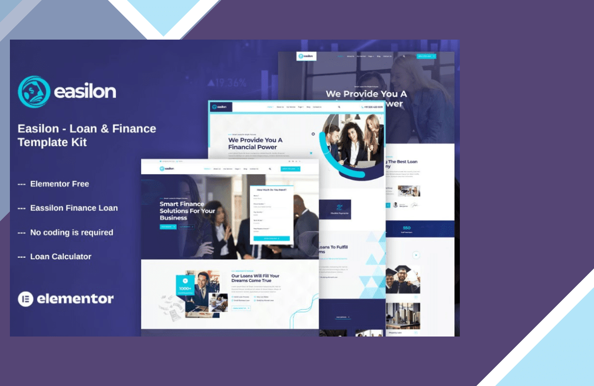 Easilon – Loan and Finance Template Kit screenshot