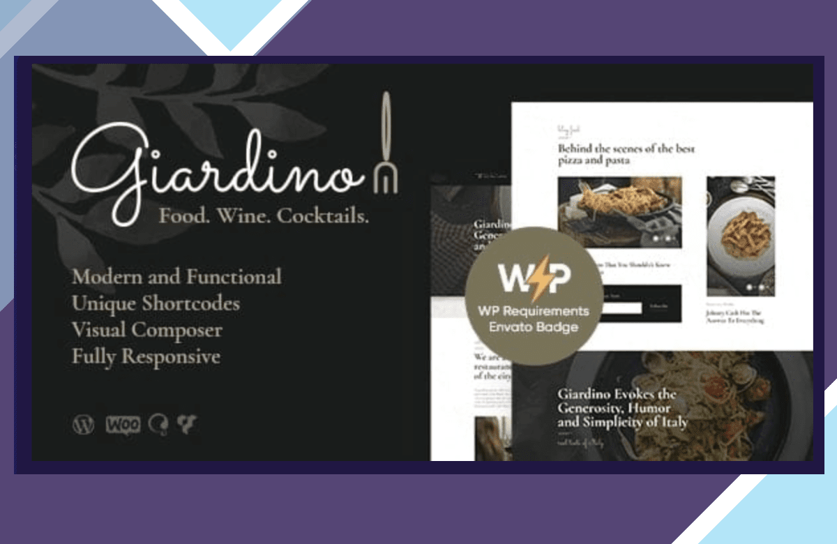 Giardino – An Italian Restaurant and Cafe WordPress Theme screenshot